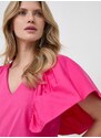 Βαμβακερή μπλούζα Karl Lagerfeld χρώμα: ροζ