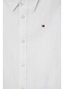 Παιδικό βαμβακερό πουκάμισο Tommy Hilfiger χρώμα: άσπρο