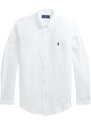 Παιδικό λινό πουκάμισο Polo Ralph Lauren χρώμα: άσπρο