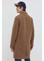 Παλτό από μείγμα μαλλιού Hollister Co. χρώμα: μπεζ
