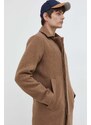 Παλτό από μείγμα μαλλιού Hollister Co. χρώμα: μπεζ