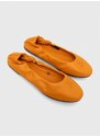 Δερμάτινες μπαλαρίνες Tommy Hilfiger TH ELEVATED ELASTIC BALLERINA χρώμα: πορτοκαλί, FW0FW07882