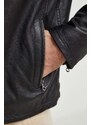 Δερμάτινο μπουφάν Pepe Jeans ανδρικό, χρώμα: μαύρο