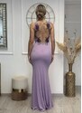 parizianista maxi φόρεμα με κέντημα & διαφάνεια - Λιλά - 062014