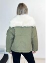 parizianista μπουφάν κοντό με γούνα στην κουκούλα ''army'' - Χακί - 019001