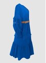 parizianista midi φόρεμα με λεπτομέρειες δαντέλας & ζώνη - Μπλε - 025009