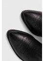 Δερμάτινες καουμπόικες μπότες Pepe Jeans APRIL BASS γυναικείες, χρώμα: μαύρο, APRIL BASS