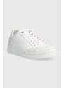 Δερμάτινα αθλητικά παπούτσια Tommy Hilfiger COURT SNEAKER MONOGRAM χρώμα: άσπρο, FW0FW07812
