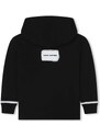 Παιδική βαμβακερή μπλούζα Marc Jacobs χρώμα: μαύρο, με κουκούλα