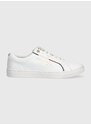 Δερμάτινα αθλητικά παπούτσια Tommy Hilfiger TH SIGNATURE SNEAKER χρώμα: άσπρο, FW0FW06322