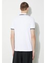 Βαμβακερό μπλουζάκι πόλο Fred Perry Twin Tipped Shirt χρώμα: άσπρο, M3600.200