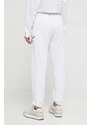 Βαμβακερό παντελόνι Guess χρώμα: άσπρο