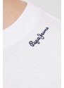 Βαμβακερή μπλούζα Pepe Jeans γυναικεία, χρώμα: άσπρο
