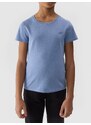 4F Girl's plain T-shirt - navy blue