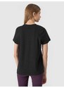 4F Girl's T-shirt with print - deep black