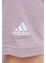 Βαμβακερό παντελόνι adidas 0 χρώμα: μοβ IR5379
