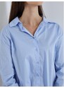 Celestino Μονόχρωμο πουκάμισο με βαμβάκι γαλαζιο για Γυναίκα