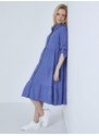 Celestino Midi βαμβακερό φόρεμα με κουμπιά μπλε για Γυναίκα