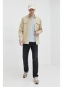 Τζιν μπουφάν Karl Lagerfeld Jeans ανδρικό, χρώμα: μπεζ