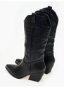 issue Cowboy μπότες με χοντρό τακούνι - Μαύρο - 032011