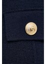 Μάλλινο σακάκι Luisa Spagnoli χρώμα: ναυτικό μπλε