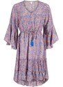 Celestino Εμπριμέ φόρεμα καφτάνι με ελαστική μέση μπλε ραφ για Γυναίκα