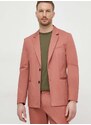 Βαμβακερό blazer Sisley χρώμα: ροζ