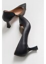 LuviShoes 353 Black Skin Heels Women's Shoes