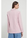 Σακάκι Abercrombie & Fitch χρώμα: ροζ