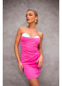 Joy Fashion House Gabby μίνι φόρεμα στράπλες ροζ