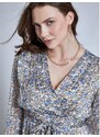 Celestino Εμπριμέ maxi φόρεμα με ζώνη μπλε για Γυναίκα