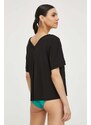 Μπλουζάκι Max Mara Beachwear χρώμα: μαύρο
