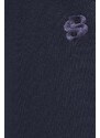 Βαμβακερό παντελόνι BOSS χρώμα: ναυτικό μπλε