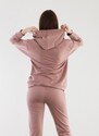 FREE WEAR Γυναικεία Μπλούζα Φούτερ με Κουκούλα - Ροζ - 013004