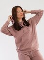 FREE WEAR Γυναικεία Μπλούζα Φούτερ με Κουκούλα - Ροζ - 013004