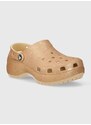 Παντόφλες Crocs Classic Platform Glitter Clog χρώμα: χρυσαφί, 207241