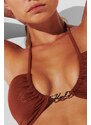 KARL LAGERFELD Bikini Top Karl Dna Glam Halter Top 241W2209 432 copper