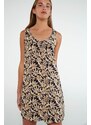 Vamp γυναικείο φόρεμα μπλέ φλοράλ viscose regular fit 20137
