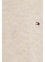Παιδικό μάλλινο πουλόβερ Tommy Hilfiger χρώμα: μπεζ