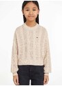 Παιδικό βαμβακερό πουλόβερ Tommy Hilfiger χρώμα: μπεζ