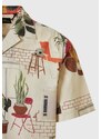 FUNKY BUDDHA Linen blend πουκάμισο με all over τύπωμα