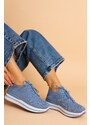 Ligglo Μπλε Δίπατα Sneakers σε Κάλτσα