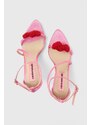 Σανδάλια Custommade Amy Satin Heart χρώμα: ροζ, 000401098