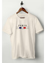 UnitedKind Paris La Vie, T-Shirt σε εκρού χρώμα