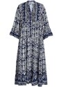 Celestino Εμπριμέ φόρεμα με μαο γιακά σκουρο μπλε για Γυναίκα