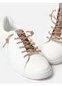 INSHOES Basic sneakers με κορδόνια από strass Λευκό/Σαμπανί