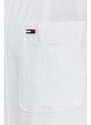 Πουκάμισο με μείγμα από λινό Tommy Jeans χρώμα: άσπρο