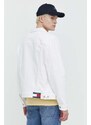 Τζιν μπουφάν Tommy Jeans ανδρικό, χρώμα: άσπρο