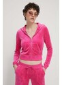 Μπλούζα Juicy Couture χρώμα: ροζ, με κουκούλα