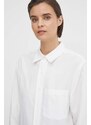 Πουκάμισο με μείγμα από λινό Calvin Klein χρώμα: άσπρο